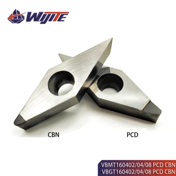 PCD CBN VBMT160402 04 08 VBGT160402 04 08 CNC maskin verktøy brukes for ikke-jernholdige metaller som kobber og aluminium