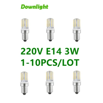 1-10PCS Mini E14 LED Corn Pære 64 Led SMD 3014 AC220V 3000K/4000K/6000K Lampada LED Lampe Lysekrone Candle LED Light Bombilla