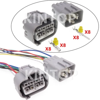 1 Sett 8 Pinner Bil Lampe Wire Kontakt for Honda 90980-10897 90980-10896 7282-7080-40 7283-7080-40 MG651308-5 MG641319