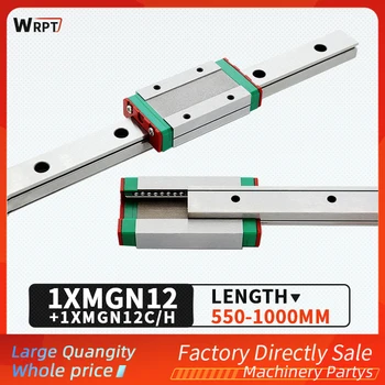 12mm Lineær Guide MGN12 550 600 650 700 750 800 850 900 950 1000 mm lineær jernbane + MGN12H eller MGN12C blokkere 3d printer CNC