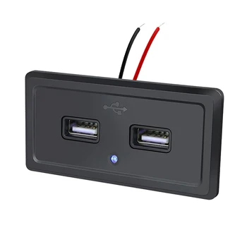 12V/24V USB-Uttak Dual USB-Uttak Socket Bil Lader 3.1 Et Panel innfelling Med LED-Lys for Bil Buss ATV RV Båt Lastebil