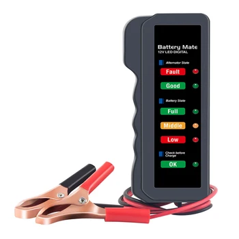 12V Batteri Tester Digital Dynamo Tester 6 LED Lys Oppdage Vise Bilen Verktøy Auto Batteri Tester For Bil Motorsykkel