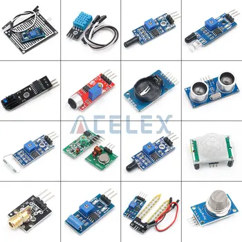 16pcs/mye pi 2 3 sensor modul pakken HC-SR04 501 DHT11 DS3231 KY-008 Lyd Regn Jord-sensor for arduino kit