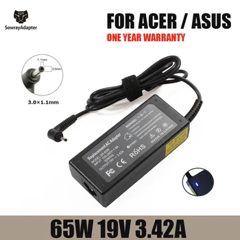 19V 3.42 EN 65W 3.0*1.1 mm Laptop AC Adapter Lader For ACER Aspire S3 S5 S7 P3 Iconia C740 C720 Tab W500 W700 C740 C910