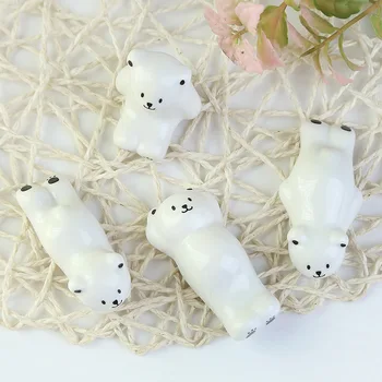 1pc Japansk Keramikk Søte White Bear Rack Penholder Brenner Røkelse Holderen Spisepinne Resten Tabell Innredning For Kjøkken Hjem Ornament