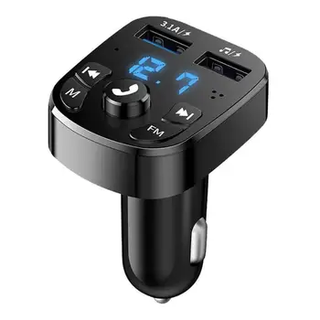 1pcs Bil Bluetooth 5.0 FM-Senderen Rask USB Type C Bil Lader Fargerike bilmonteringssett for Håndfri bruk Mp3-Spiller som Støtter TF-Kort B