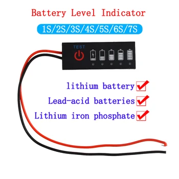 1S 2S 3S 4S 5S 6S 3,7 V-25.2 V Batteri Indikator 18650 Lipo Litium Kapasitet Tester Meter Modul Lithium Batteri Vise DIY