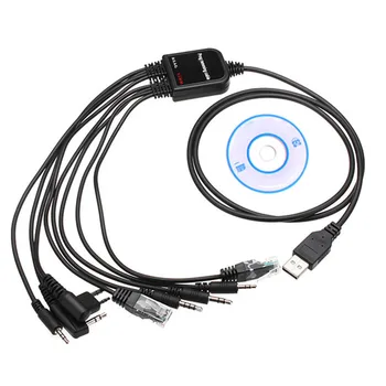 2023 8 i 1 Datamaskinens USB-Kabel for Programmering kenwood baofeng motorola yaesu for icom Hendig walkie talkie bil radio CD Programvare