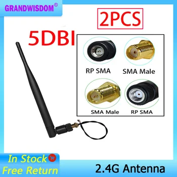 2stk 2,4 GHz Wifi-antenne 5dBi SMA-Kontakt-Antenne Antenne-radiofrekvens på 2,4 ghz antenne wi-fi IOT PCI-Kort med Trådløs USB-Ruter Wifi Booster
