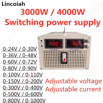 3000W/4000W Bytte Strømforsyning Utgang 24V, 36V 48V 60V 150V 300V 400V 600V 800V 1000V Gjeldende Justerbar Spenning AC-DC SMPS