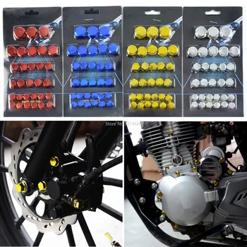 30pcs/set Chrome Plating Plasti Motorsykkel Skrue Mutter Dekke Mutter Bolt Dekorasjon For Yamaha-Honda-Kawasaki