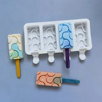 3D-DIY Silikon Iskrem Mugg Håndlaget Øko-Vennlig Popsicle Mugg Mousse Dessert Fryser Juice isterningsbrett Fat Maker-verktøyet