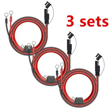 3x Quick Release SAE-Kabel Med Sikring Terminal O-Kontakt Batterilader Extension Adapter Wire 16AWG Terminal