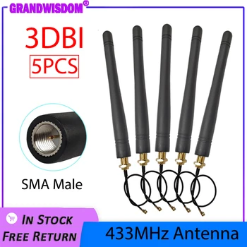433MHz antenne lora 3dBi SMA-Mannlige Kontakt antenne 433 mhz IOT retningsbestemt antenne +21cm RP-SMA ufl./ IPX 1.13 Pigtail Kabel