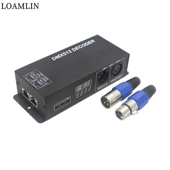 4CH RGBW DMX 512 Dekoder Led Controller 4-Kanal * 4A for LED-Stripe Lys DC12-24V
