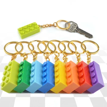 5Pcs/set Farge Tilfeldig Nøkkel Ring Hjertet Blokker byggesteinene Tilbehør Nøkkelring Modell Kits Satt DIY Leker for Barn-Tasten