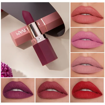 6 Farge Lip Glaze Fuktighetsgivende Leppestift Kosmetisk Rød Lip Tint lipgloss Vanntett Non-stick Cup Varig Lepper Makeup Kosmetikk
