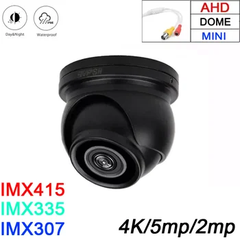 8mp IMX415 5mp IMX335 Cmos 12pcs Infrarøde Lysdioder Black Metal-IP66 Vanntett Mini Halvkule Dome Overvåking AHD CCTV Kamera