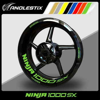 AnoleStix Reflekterende Motorsykkel Hjulet Klistremerke Hub Merket Rim Stripe Tape For Kawasaki Ninja 1000SX 2020 2021 2022 2023