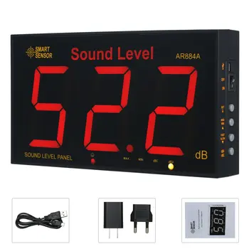 AR884A Smart Veggmontert Stor LCD-Skjerm støymåler Digital Sound Level Meter Digital Sound Level Meter