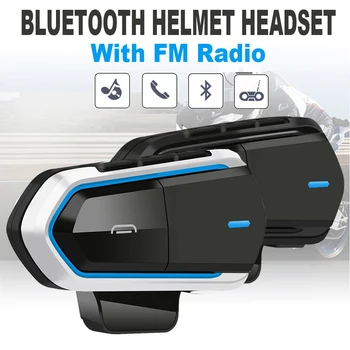 B35 Motorsykkel Hjelm Headset Trådløst Bluetooth-Headset med FM-Radio Vanntett Håndsfri samtale Kit Stereo Musikk Spiller Kit