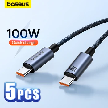 Baseus 2/5PCS 100W USB-C-Til-USB-C-Kabel For iPhone 15 PD Rask Lading laderledningen Ledningen For Macbook og iPad, Samsung, Huawei Xiaomi