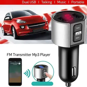 Bil Lader 2.1 EN MP3-Spiller, USB-Lader Trådløs Bluetooth-Bilmonteringssettet Handfree LCD-FM-Senderen Dual USB