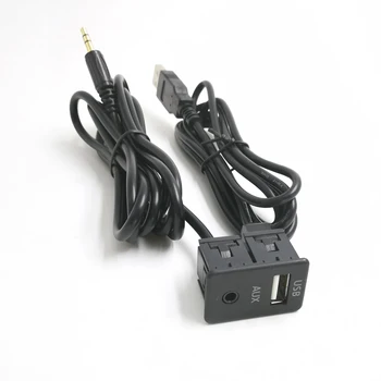 Biurlink 100CM Bil Dash innfelling USB-Port Panelet Auto Båt 3,5 mm AUX-inngang, USB Extension-Kabel Adapter for Volkswagen Toyota