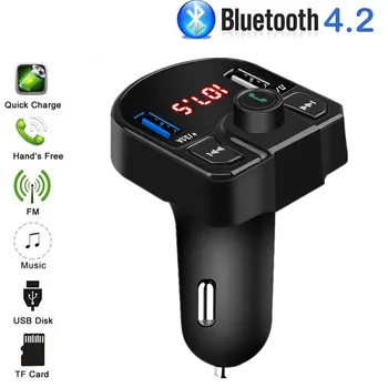 Bluetooth Fm Transmitter Usb Aux-Modulator Bilmonteringssett For Håndfri Bruk Car Audio Mp3-Spiller 3.1 En Rask Lading Dual Usb Billader Adapter