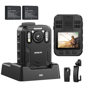 BOBLOV 4K Mini Kroppen Kameraet Politiet Slitesterk Night Vision To 3000mAh Batterier 16H Opptak Små Videokameraer GPS Lade Dock