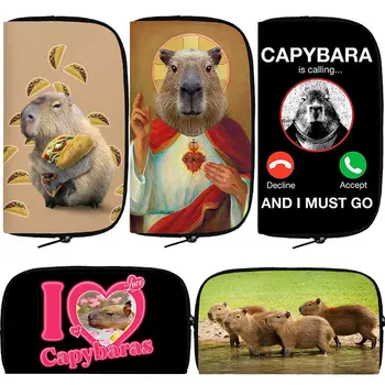 Capybara Søt Tegnefilm Ut Lommebok Kvinner Jeg Elsker Capybaras Harajuku Vesker Telefonen Mynt Posen Mini-Clutch-Bag Lang Lommebøker Gave