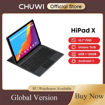 CHUWI HiPad X 10,1 Tommer 1920 x 1200 Skjermen Unisoc T618 Octa Core Android 11.0 OS 6 GB RAM 128G ROM telefonsamtale Tabletter 4G LTE