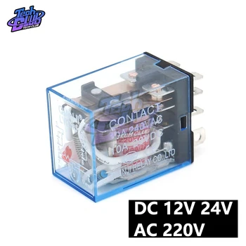 Coil Power Relay LY2NJ AC 220V DC 12V 24V 10A Mini Elektromagnetisk Relé Elektronisk Modul DPDT 8 Pin-LED-Lampe Indikasjon
