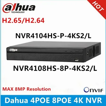 Dahua NVR4104HS-P-4KS2/L 4CH med 4 POE NVR4108HS-8P-4KS2/L 8ch med 8PoE porter Maks 8MP Oppløsningen 4K Network Video Recorder