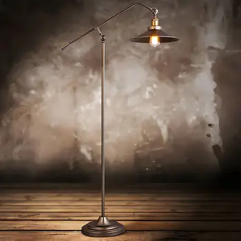Design gulvlamper Moderne Retro Metall Glans LED Stue Stående Lys Home Decor Innendørs Belysning Soverom Loft Seng Lampe