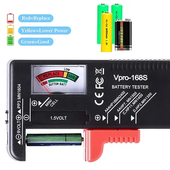 Digital Batteri Tester 9V/1.5 V/AA/AAA-Batteri Kapasitet Tester Knapp Celle Volt Checker Universal Batteri Tester BT-168D