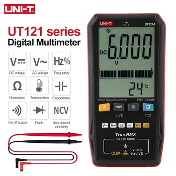 ENHET Smart Digitalt Multimeter UT121A UT121B UT122 AC DC Spenning Tester Multimeter Sann RMS Digital Capacimeter Frekvens Meter