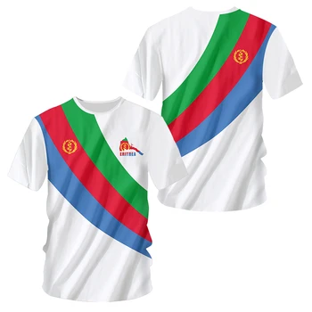 Eritrea Flagg-T-skjorte Gratis Tilpasset ERI Nasjonale T-skjorte Eritrea Flagg Toppen T-skjorte for Menn Oversize 3D-Print Kort-sleeved T-skjorte