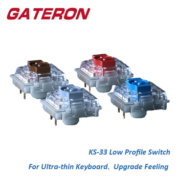 GATERON KS-33 Lav Profil 2.0-Bryter 3-Pin Blå Rød Brun Sølv RGB Tilpasset DIY Hot Swap-Mekanisk Tastatur Aksel