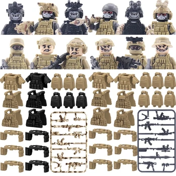 Ghost Commando spesialstyrker byggesteinene Army Soldat Tall Militære Våpen Vest Murstein Tilbehør Barneleker