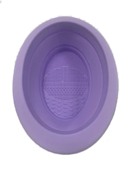 Grensen grenseoverskridende silikon sammenleggbar bolle kosmetisk egg rengjøring verktøy powder puff rengjøring pad vask penselen plate makeup børste
