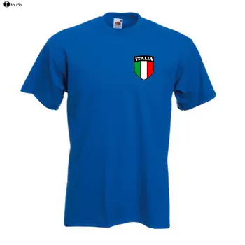 Helt T-Skjorte For Menn 2018 Mote Italia Italiensk Italie Fotballspiller Team Royal T-Shirt Print T-Skjorte For Menn Harajuku