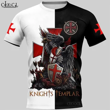 HX Nyeste Mote Sommeren Populære Knights Templar Menn Kvinner T-Skjorte 3D-Print Harajuku Streetwear Par Topper Drop Shipping