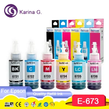 Karina.G 673 T673 T6731 Premium Farge Kompatibel Flaske Fylle Tinta Eco Encre Blekk til Epson L800/L805/L810/L850/L1800 Skriveren