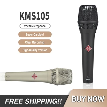 KMS 105 Stort Membran Håndholdt Kondensator Mikrofon Anker-nivå Mikrofon av Høy kvalitet Live-Lyd-Kort Satt Utstyr