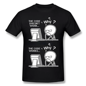 Kreative Morsomme Programmerer Koden Fungerer Hvorfor Meme Print T-Skjorte Camiseta Hombre Linux Operativsystem Mote Streetwear For Gave