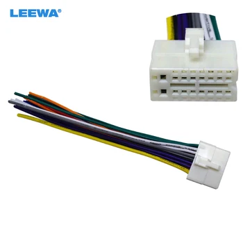 LEEWA Bil Radio Stereo 16pin Wire Sele Mannlige Plugg Kabel-Kontakt Adapter For Mitsubishi Galant Clarion #CA1512