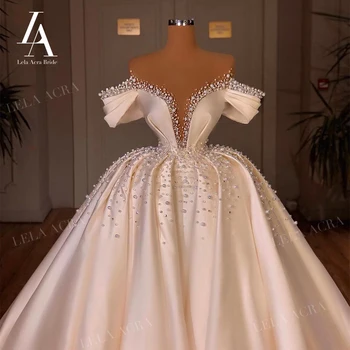 LelaAcra Luksus Perler brudekjole 2023 Kjæreste 3 I 1 Bridal Ball Kjole Vintage Prinsesse VS01 Pluss Størrelse Vestido De Novia