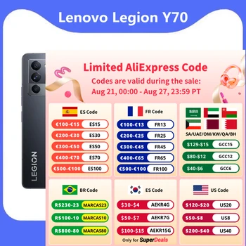 Lenovo Legion Y70 5G Smart Telefon Snapdraon 8+ Gen 1 6.67