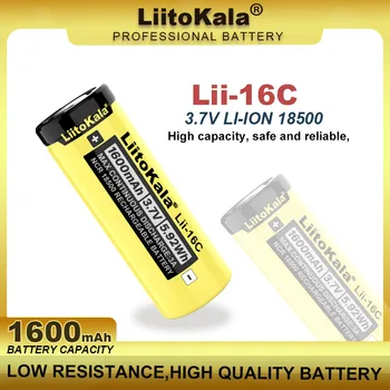 LiitoKala Lii-16C 18500 1600mAh 3,7 V Oppladbart Batteri Recarregavel Litium-ion-Batteri For LED Lommelykt